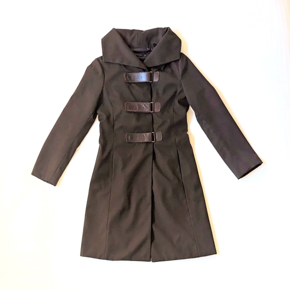 Rudsak fall coat, nylon with leather accents. Size medium. - Picture 1 of 6